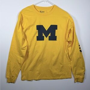 Michigan Wolverines T Shirt Long Sleeve Men’s Medium Champion